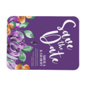 Lila Gelbe Blumen Save the Date Magnet (Horizontal)
