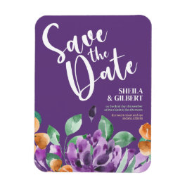 Lila Gelbe Blumen Save the Date Magnet