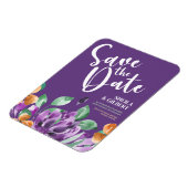 Lila Gelbe Blumen Save the Date Magnet (Linke Seite)