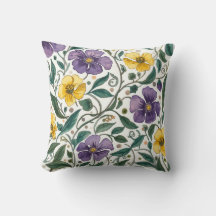Lila gelbe Blumenmuster, modern, elegant
