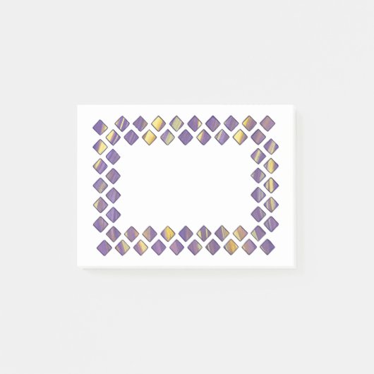 Lila gelbe Diamanten Post it Notes Post-it Klebezettel (Vorderseite)