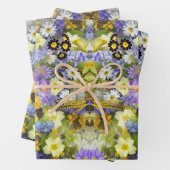 Lila Gelbe Gartenanlage Blume Geschenkpapier Set (Beispiel)