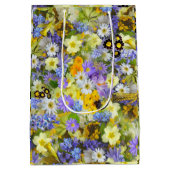 Lila Gelbe Gartenanlage Blume Mittlere Geschenktüte (Rückseite)