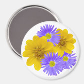 Lila gelbe, gemischte Wildblume Fotos Magnet (Vorderseite/Rückseite)