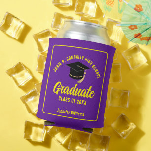 Lila-Gelbe Graduate Custom Graduate Party Dosenkühler