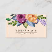 Lila Gelbe grüne Blume Visitenkarte (Vorderseite)