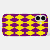 Lila-gelbe Harlekin-Karodeckung Case-Mate iPhone Hülle (Rückseite (Horizontal))