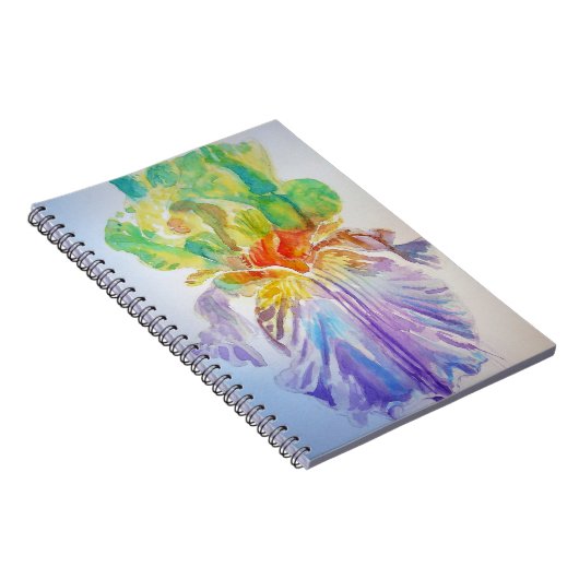 Lila-Gelbe Iris-Blume-Notebook Notizblock (Rechte Seite)