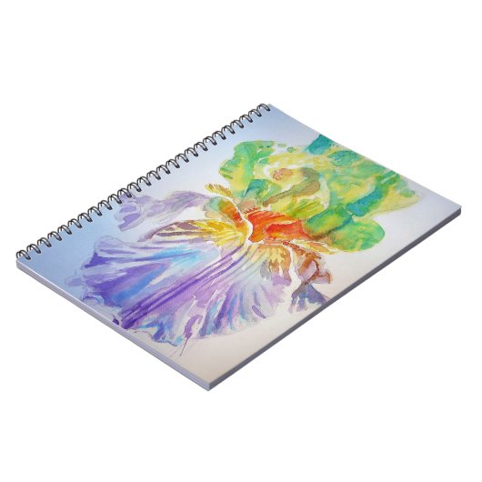 Lila-Gelbe Iris-Blume-Notebook Notizblock (Linke Seite)