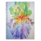 Lila-Gelbe Iris-Blume-Notebook Notizblock (Vorderseite)