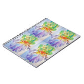 Lila-Gelbe Iris-Muster Blumenblätter-Blume Notizblock (Linke Seite)