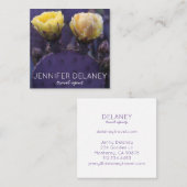 Lila Gelbe Kaktus Blume Natur Foto Reisen Quadratische Visitenkarte (Vorne/Hinten)