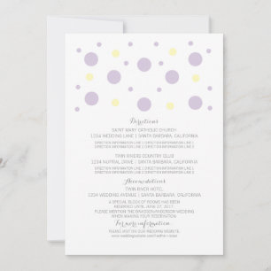 Lila-Gelbe Konfetti-Hochzeitskarte Einladung