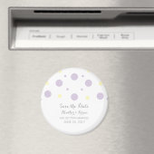 Lila-Gelbe Konfetti Speichern Sie das Datumsfenste Magnet (In Situ (Geschirrspüler))