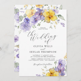 Lila-Gelbe Lavendel Sommerhochzeit Blume Einladung