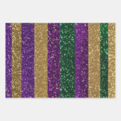 Lila-Gelbe Mardi Gras-Glitzer-Muster Geschenkpapier Set (Vorderseite)