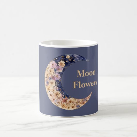 Lila Gelbe Mondblumen Kaffeetasse (Mittel)