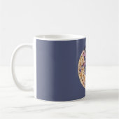 Lila Gelbe Mondblumen Kaffeetasse (Links)