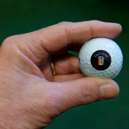 Lila-gelbe Monogram, erste D schwarz Golfball