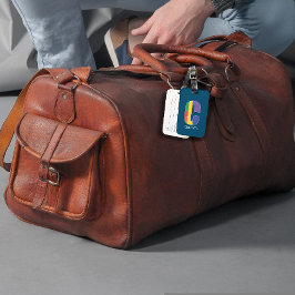 Lila-gelbe Monogram, Initial-C-blau Gepäckanhänger