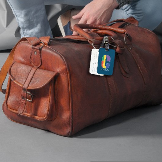 Lila-gelbe Monogram, Initial-C-blau Gepäckanhänger