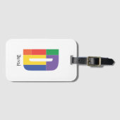 Lila-gelbe Monogram, Initial-D weiß Gepäckanhänger (Vorderseite (Horizontal))