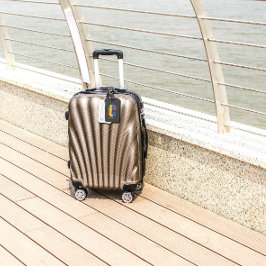 Lila-gelbe Monogram, zuerst grau C grau Gepäckanhänger