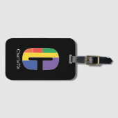 Lila-gelbe Monogram, zuerst schwarz C Gepäckanhänger (Vorderseite (Horizontal))