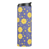 Lila-gelbe Monogramm Girly Elegante Floral Moderne Thermosbecher (Nach links gedreht)