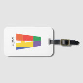 Lila-gelbe Monogramm Initial A Gepäckanhänger (Vorderseite (Horizontal))