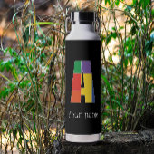 Lila-gelbe Monogramm Initial A Trinkflasche