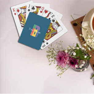 Lila-gelbe Monogramm Initial-B-blau Spielkarten