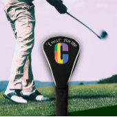 Lila-gelbe Monogramm Initial C Golf Headcover