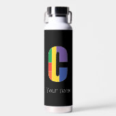 Lila-gelbe Monogramm Initial C Trinkflasche (Vorne)