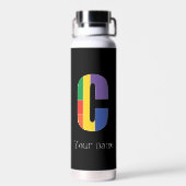 Lila-gelbe Monogramm Initial C Trinkflasche (Rückseite)