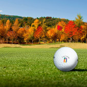 Lila-gelbe Monogramm Initial D Golfball