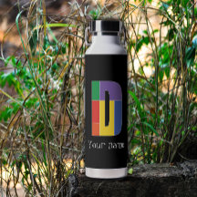 Lila-gelbe Monogramm Initial D