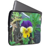 Lila- & gelbe Pansy Electronics-Tasche Laptopschutzhülle (Vorne Rechts)