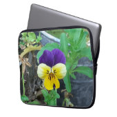 Lila- & gelbe Pansy Electronics-Tasche Laptopschutzhülle (Vorderseite Links)