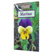 Lila-Gelbe Pansy-Zwischenablage Klemmbrett (Links)