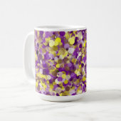 Lila Gelbe Punkt 15oz Tasse (Vorderseite Links)