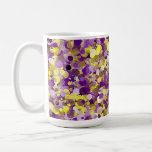 Lila Gelbe Punkt 15oz Tasse (Links)