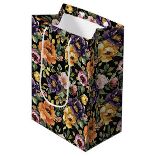 Lila Gelbe Rosa Blumen Brautparty Mittlere Geschenktüte