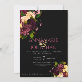 Lila-Gelbe Rosa-Peonies & Rose Hochzeiten & UAWG Einladung