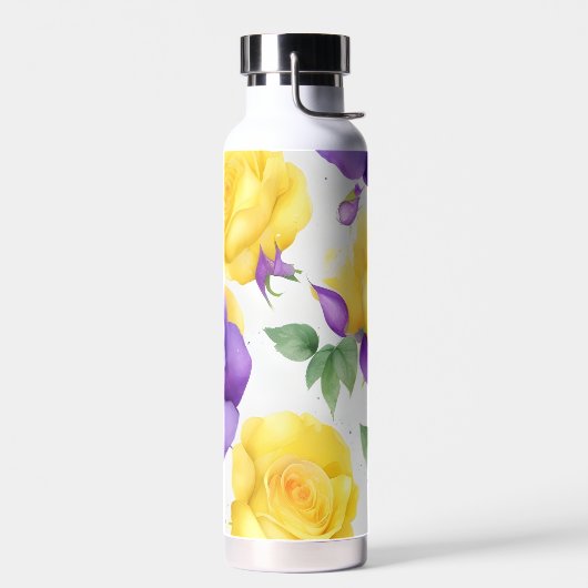 Lila Gelbe Rose Trinkflasche (Links)
