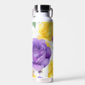 Lila Gelbe Rose Trinkflasche (Vorne)