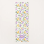 Lila Gelbe Rosen Blume Yogamatte (Vorderseite)
