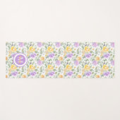 Lila Gelbe Rosen Blume Yogamatte (Vorderseite (Horizontal))