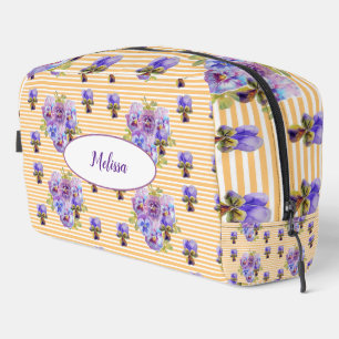 Lila Gelbe Stiefmütterchen Shabby Florale Blumenmä Waschbeutel