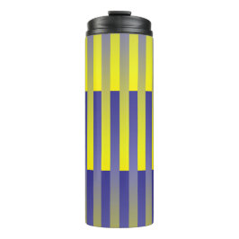 Lila Gelbe Streifen Muster Thermosbecher